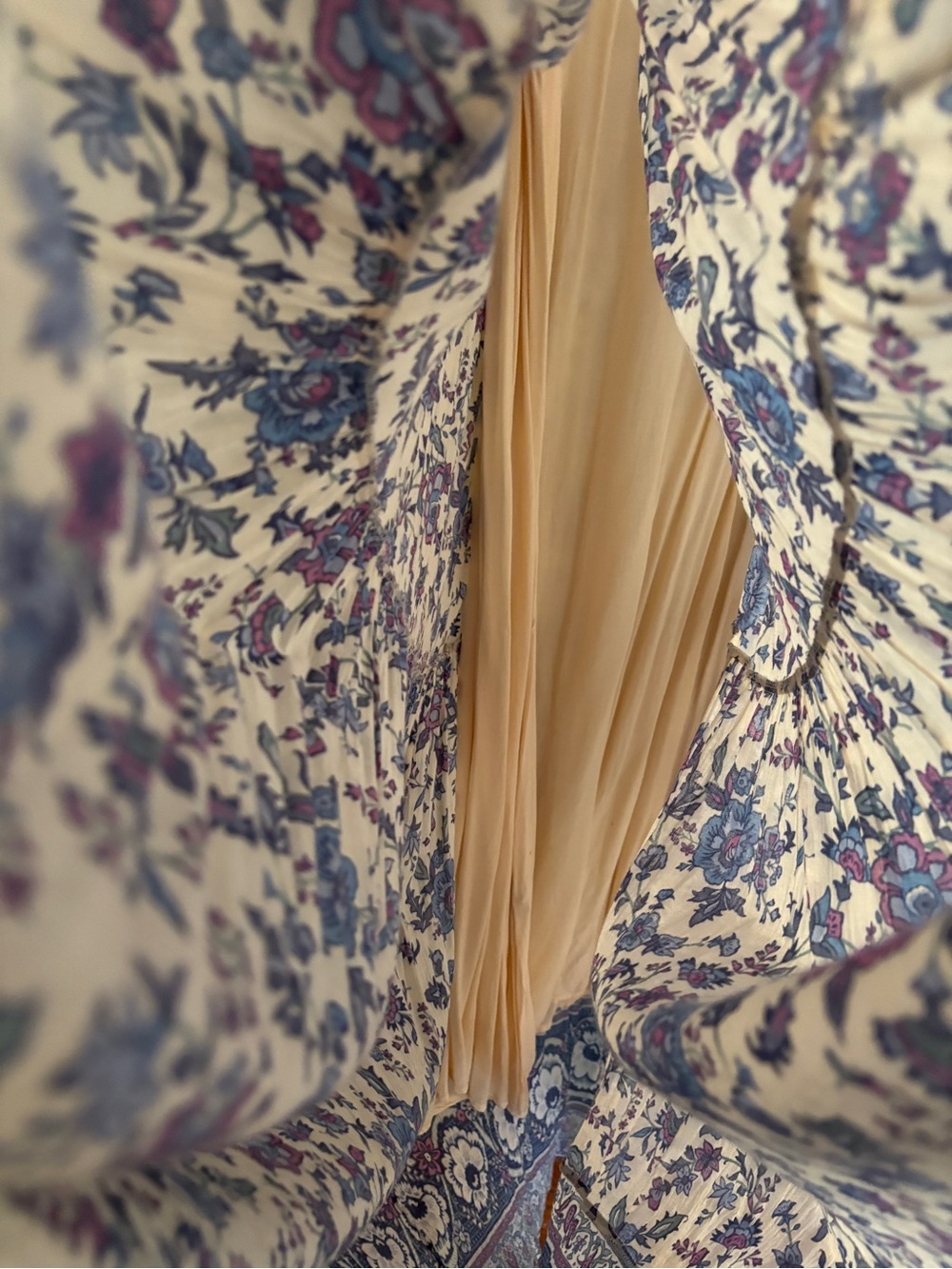Spell Cream Maxi Dress with Blue and Purple Floral Print - Picture 9 of 11